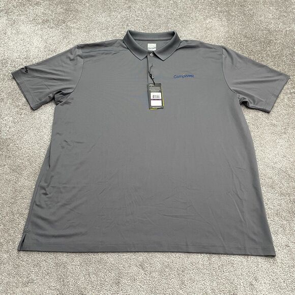 Callaway Opti Dry Polo Shirt Mens XXL Dark Gray UPF 50 Sun Protection Golf NWT - Picture 1 of 16